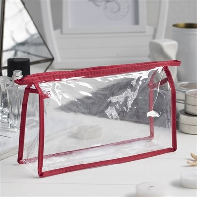 Косметичка ПВХ, отдел на молнии, цвет красный - фото 2061378