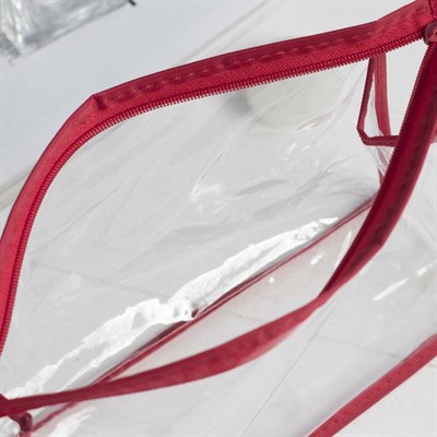 Косметичка ПВХ, отдел на молнии, цвет красный - фото 2061379