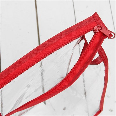 Косметичка ПВХ, отдел на молнии, цвет красный - фото 2061387