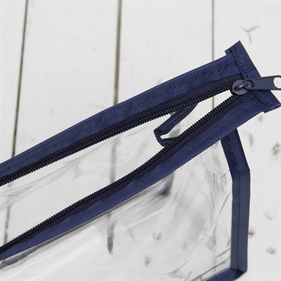 Косметичка ПВХ, отдел на молнии, цвет синий - фото 2061389