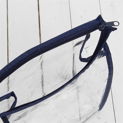 Косметичка ПВХ, отдел на молнии, цвет синий - фото 2061395