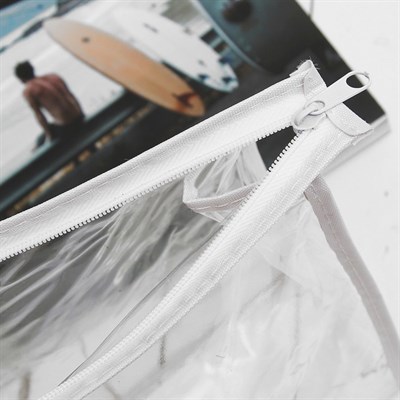 Косметичка ПВХ, отдел на молнии, цвет белый - фото 2061397