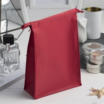 Косметичка ПВХ, отдел на молнии, цвет красный - фото 2061399