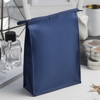 Косметичка ПВХ, отдел на молнии, цвет синий - фото 2061402