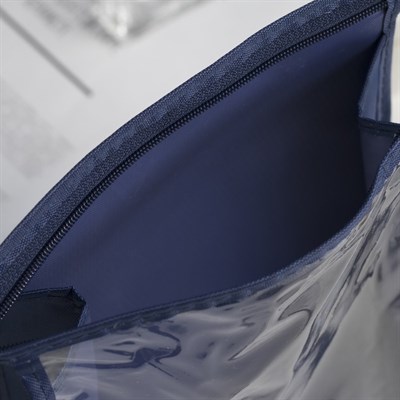 Косметичка ПВХ, отдел на молнии, цвет синий - фото 2061403