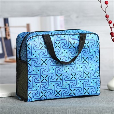 Косметичка ПВХ, отдел на молнии, 2 ручки, цвет синий - фото 2061408