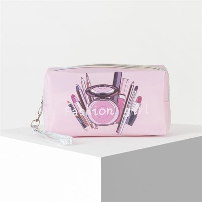 Косметичка, отдел на молнии, с ручкой, цвет розовый - фото 2061438