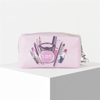 Косметичка, отдел на молнии, с ручкой, цвет розовый - фото 2061439