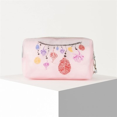 Косметичка, отдел на молнии, с ручкой, цвет розовый - фото 2061446