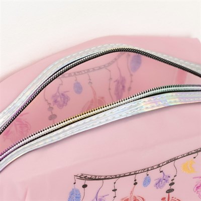 Косметичка, отдел на молнии, с ручкой, цвет розовый - фото 2061447