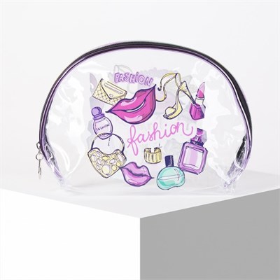 Косметичка ПВХ, отдел на молнии, цвет прозрачный - фото 2061470