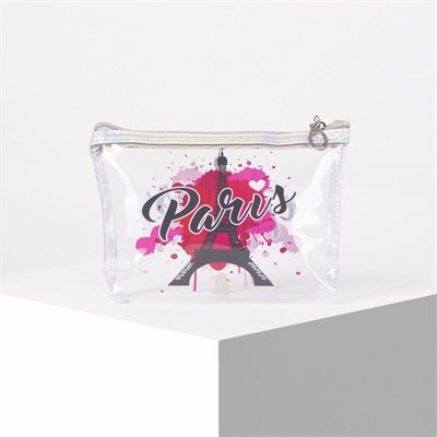 Косметичка ПВХ, отдел на молнии, цвет прозрачный - фото 2061485