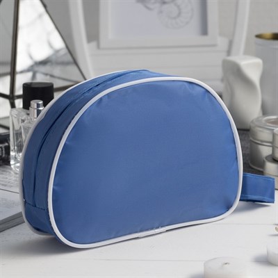 Косметичка ПВХ, отдел на молнии, с ручкой, цвет синий - фото 2061492