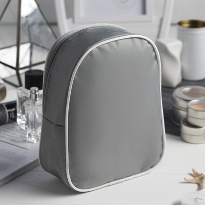 Косметичка ПВХ, отдел на молнии, цвет серый - фото 2061510