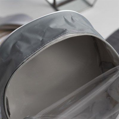 Косметичка ПВХ, отдел на молнии, цвет серый - фото 2061511