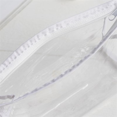 Косметичка ПВХ, отдел на молнии, цвет белый - фото 2061517