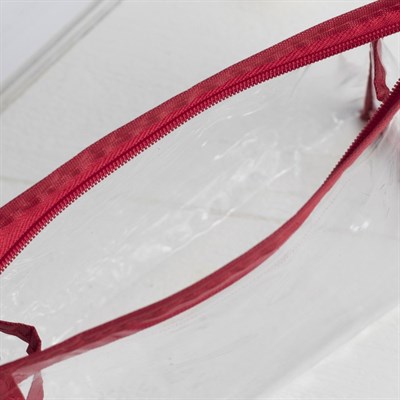 Косметичка ПВХ, отдел на молнии, цвет красный - фото 2061520