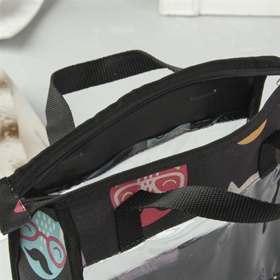 Косметичка ПВХ, отдел на молнии, 2 ручки, цвет чёрный - фото 2061530