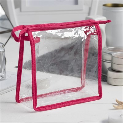 Косметичка ПВХ, отдел на молнии, цвет красный - фото 2061559