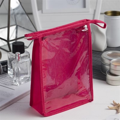 Косметичка ПВХ, отдел на молнии, цвет красный - фото 2061574