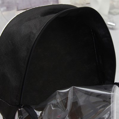 Косметичка ПВХ, отдел на молнии, с ручкой, цвет чёрный - фото 2061606