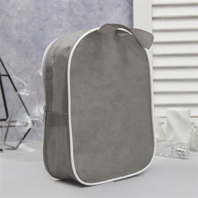 Косметичка ПВХ, отдел на молнии, с ручкой, цвет серый - фото 2061608