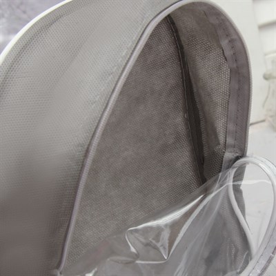 Косметичка ПВХ, отдел на молнии, с ручкой, цвет серый - фото 2061609