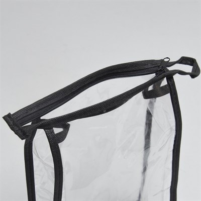 Косметичка ПВХ, отдел на молнии, цвет чёрный - фото 2061615