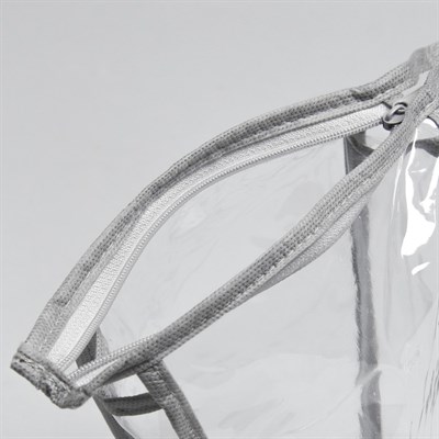 Косметичка ПВХ, отдел на молнии, цвет серый - фото 2061618