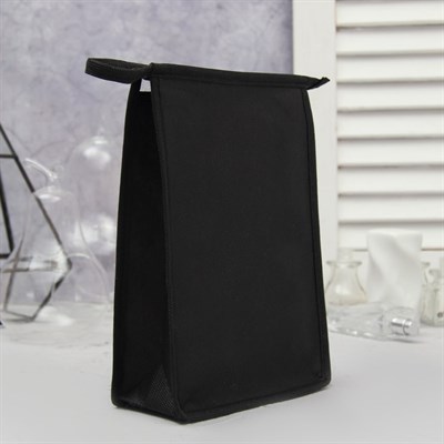 Косметичка ПВХ, отдел на молнии, цвет чёрный - фото 2061620