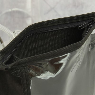 Косметичка ПВХ, отдел на молнии, цвет чёрный - фото 2061621