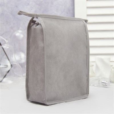 Косметичка ПВХ, отдел на молнии, цвет серый - фото 2061623