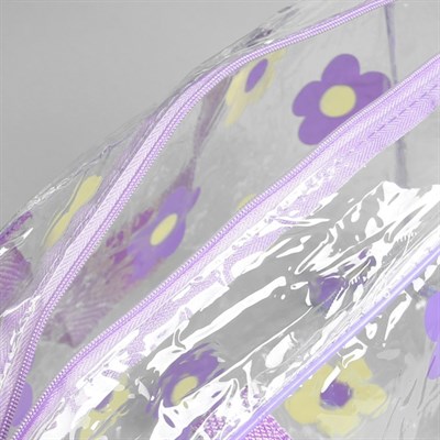 Косметичка ПВХ, отдел на молнии, 2 ручки, цвет фиолетовый - фото 2061627