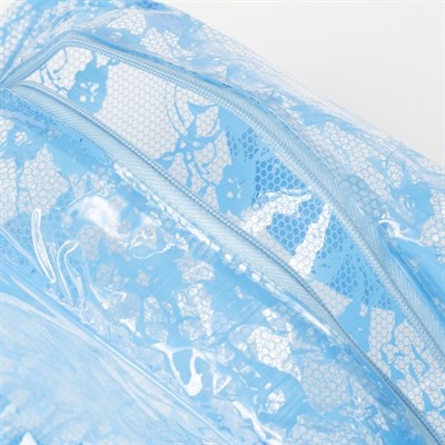 Косметичка ПВХ, отдел на молнии, с ручками, цвет синий - фото 2061637