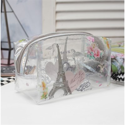 Косметичка ПВХ, отдел на молнии, с ручкой, цвет розовый - фото 2061645