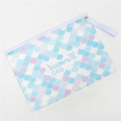 Косметичка для купальника, отдел на молнии, цвет белый / голубой - фото 2061673