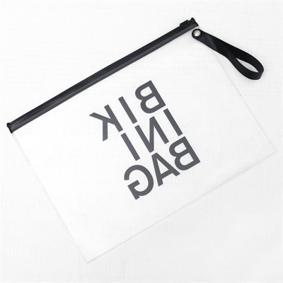 Косметичка для купальника, отдел на молнии, цвет белый / чёрный - фото 2061677