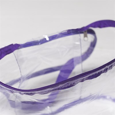 Косметичка ПВХ, отдел на молнии, с ручкой, цвет фиолетовый - фото 2061692