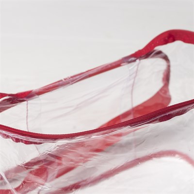 Косметичка ПВХ, отдел на молнии, с ручкой, цвет красный - фото 2061698