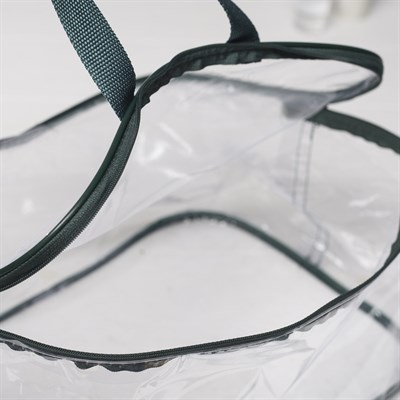 Косметичка ПВХ, отдел на молнии, 2 ручки, цвет зелёный - фото 2061701