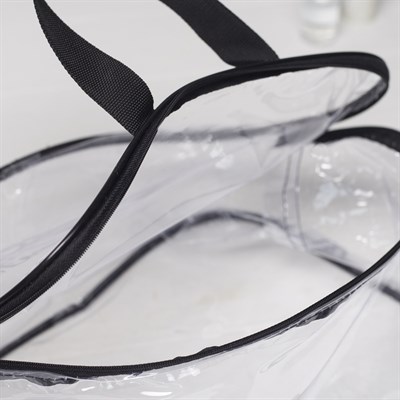 Косметичка ПВХ, отдел на молнии, 2 ручки, цвет чёрный - фото 2061707