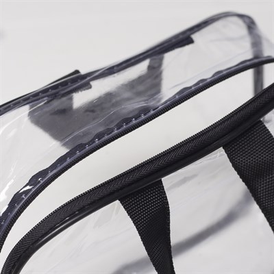 Косметичка ПВХ, отдел на молнии, 2 ручки, цвет чёрный - фото 2061719