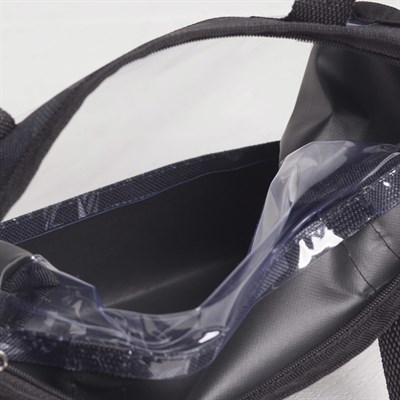 Косметичка ПВХ, отдел на молнии, 2 ручки, цвет чёрный - фото 2061725