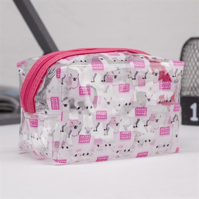 Косметичка ПВХ, отдел на молнии, цвет розовый - фото 2061727