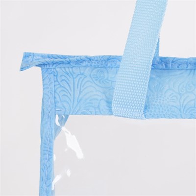 Косметичка ПВХ, отдел на молнии, цвет голубой - фото 2061734