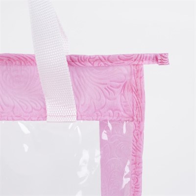 Косметичка ПВХ, отдел на молнии, цвет розовый - фото 2061738