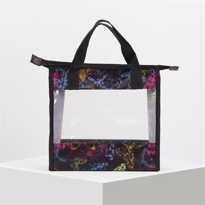 Косметичка ПВХ, отдел на молнии, цвет чёрный/разноцветный - фото 2061750