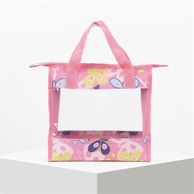 Косметичка ПВХ, отдел на молнии, цвет розовый - фото 2061757