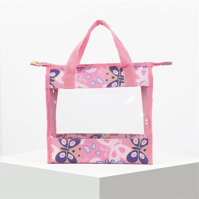 Косметичка ПВХ, отдел на молнии, цвет розовый - фото 2061758