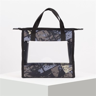 Косметичка ПВХ, отдел на молнии, цвет чёрный - фото 2061761